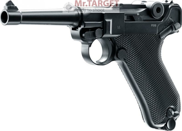 Legends P08 CO2 Pistole 4,5 mm Stahl BB br&uuml;niert, BlowBack